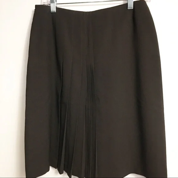 ANNE Klein Brown Wool Skirt Size 4 - Picture 2 of 3